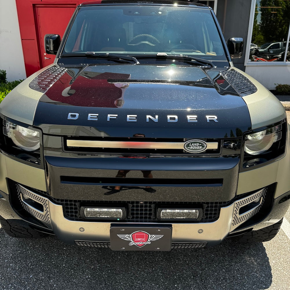 Land Rover Defender Full 10x Light Lamp Stone Guards Grilles Set – LED RDX WIPAC Style – Bowers