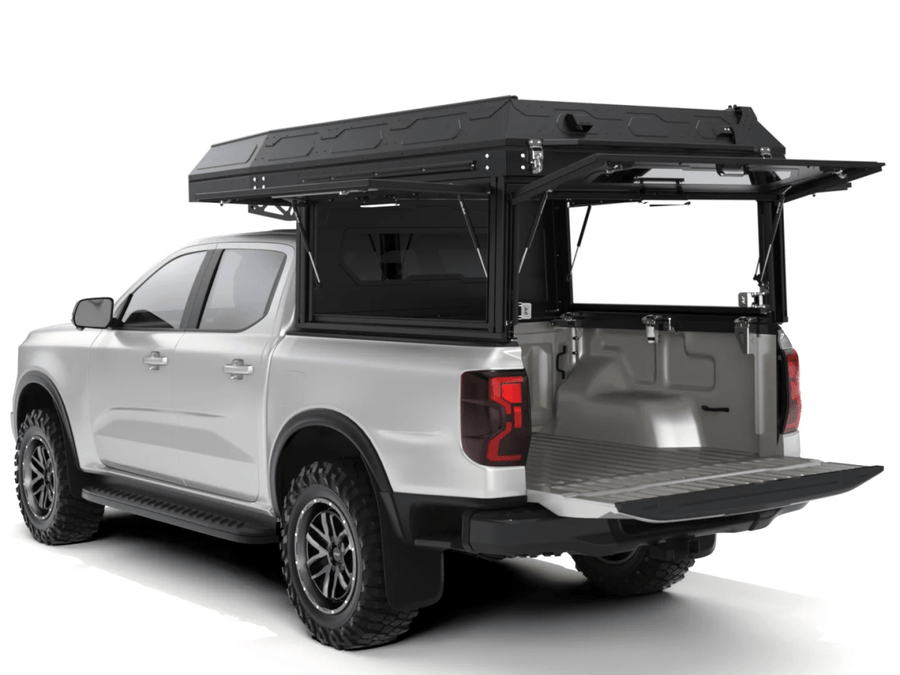 Alu-Cab ModCAP Tailgate Edition Camper with side window open