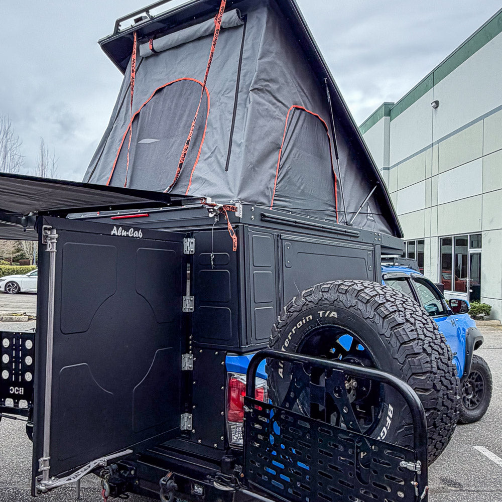 canopy camper tent Alu-Cab ModCAP for Mid-Size Trucks Band Color:Black Hercules Vintage The Overland Vehicle Systems CH-size-90