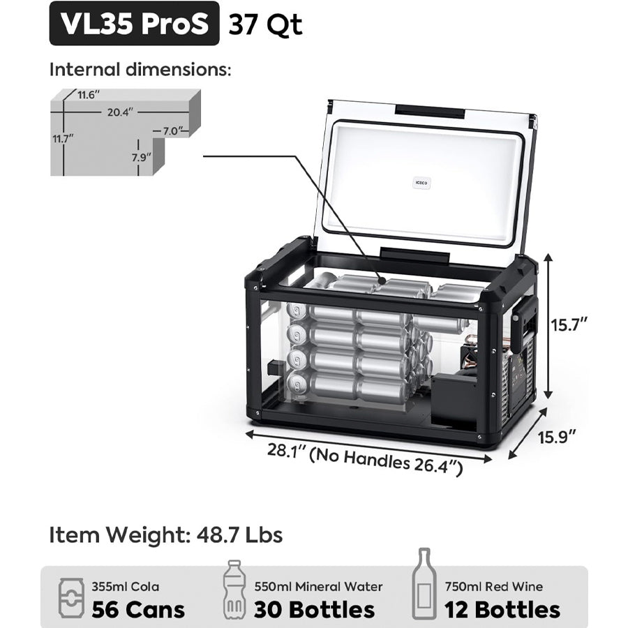 ICECO VL35ProS Single Zone Fridge Freezer 35L (37QT)